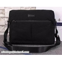 Unique Style Prada Vela Fabric Messenger Bag VA3084 Black