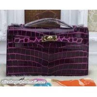 Best Price Hermes MINI Kelly 22cm Tote Bag Croco Leather KL22 Purple