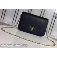 Trendy Design PRADA Shoulder Bag Calfskin Leather 1BA020 Black