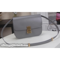 Sumptuous Celine Classic Box Flap Bag Calfskin Leather C3369 Grey