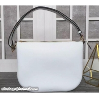 Pretty Style Celine Natural Calfskin Small Saddle Bag 703094 White
