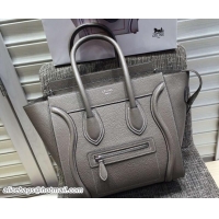 Good Quality Celine Luggage Micro Tote Bag in Original Grained Leather 703096 Etoupe