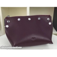 Custom Celine Natural Calfskin Sailor Clutch Bag With Studs 703088 Burgundy