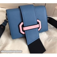 Good Quality Prada Plex Ribbon Bag 1BD067 Blue/Black 2017
