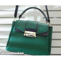 Sumptuous Bvlgari Serpenti Viper Top Handle Bag 51107 Green