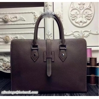 Feminine Hermes Original Togo Leather Men's Briefcase Bag H60301 Etoupe