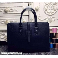 Good Quality Hermes Original Togo Leather Men's Briefcase Bag H60301 Black