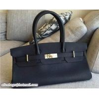 Comfortable Hermes Birkin 42cm Bag in Original Togo Leather Bag H60302 Black/Fuchsia