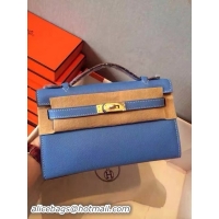 Best Price Hermes Kelly 22cm Tote Bag Original Leather KL22 Blue