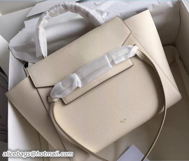 Refined Celine Belt Tote Small Bag in Epsom Leather 71805 Creamy
