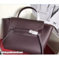 Expensive Celine Belt Tote Small Bag in Epsom Leather 71811 Quilt Burgundy