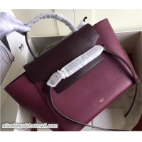 Lowest Price Celine Belt Tote Small Bag in Clemence Leather 71813 Burgundy