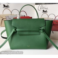 Leisure Celine Belt Tote Small Bag in Epsom Leather 71820 Green