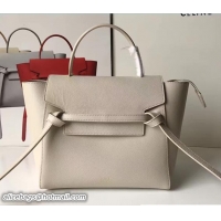 Unique Style Celine Belt Tote Mini Bag in Epsom Leather 71825 White