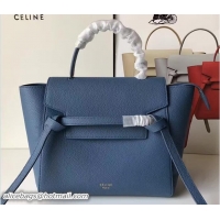 Duplicate Celine Belt Tote Mini Bag in Clemence Leather Sapphire 71905