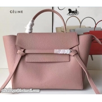 Discount Celine Belt Tote Small Bag in Clemence Leather Pink 71906