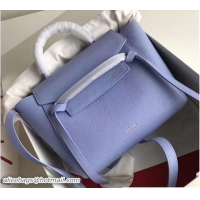 Classic Hot Celine Belt Tote Mini Bag in Clemence Leather Light Purple 71905