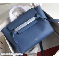 Duplicate Celine Belt Tote Mini Bag in Clemence Leather Dark Blue 71905