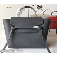 Popular Style Celine Belt Tote Small Bag in Original Clemence Leather 72101 Dark Gary