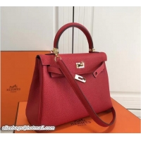 Good Looking Hermes Kelly 25cm In Original Calfskin Leather Bag 72201 Red