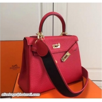 Durable Hermes Kelly 28 Togo Leather With Amazon Strap Bag 72304 Red
