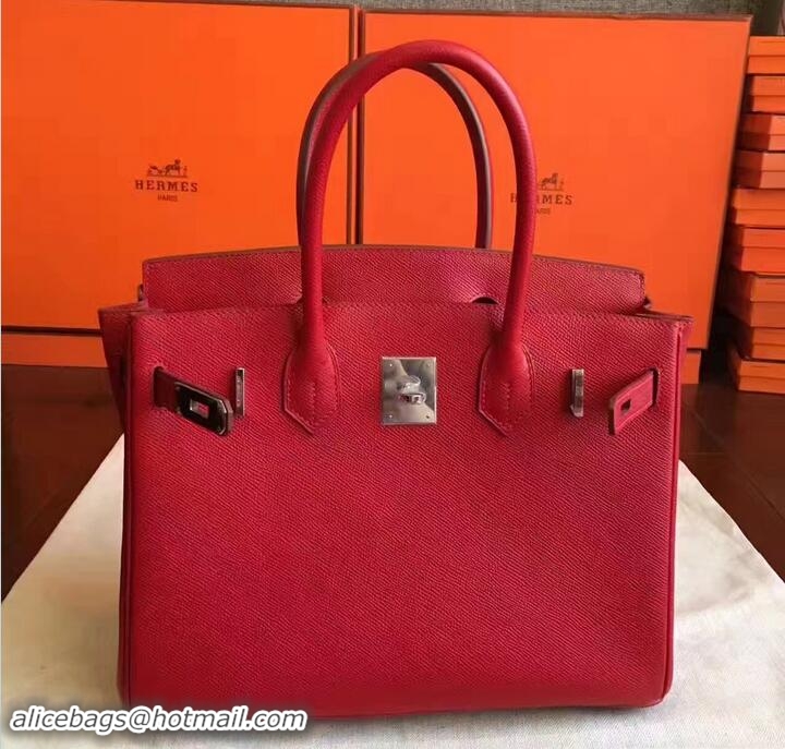 Most Popular Hermes Birkin 30 Bag In Original Epsom Leather With Gold/Silver Hardware 72306 Red