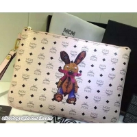 Popular Style MCM Rabbit Ipad Pouch Clutch Bag 81010 Pale Pink