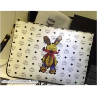 Best Product MCM Rabbit Ipad Pouch Clutch Bag 81010 White