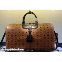 Sophisticated MCM Nomad Collection Weekender Travel Luggage 81021 Cognac