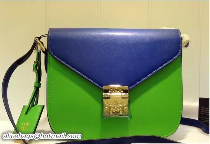 Luxury MCM Small Patricia Crossbody Shoulder Bag 81101 Combi Blue/Green