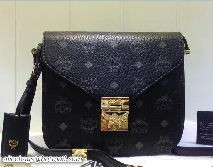 Unique Style MCM Small Patricia Crossbody Shoulder Bag Visetos 81103 Black