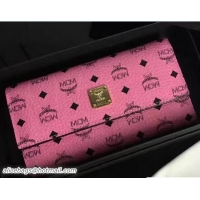 Grade MCM Color Visetos Tri-fold Large Wallet 81112 Pink