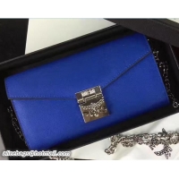 Luxury MCM Large Patricia Two Fold Wallet With Chain 81214 Blue