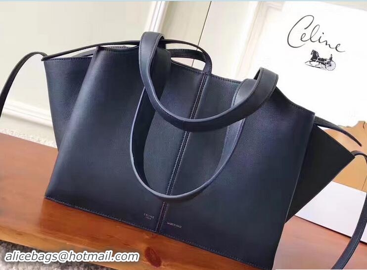 Best Product Celine Small Tri-Fold Shoulder Bag Navy Blue 81318