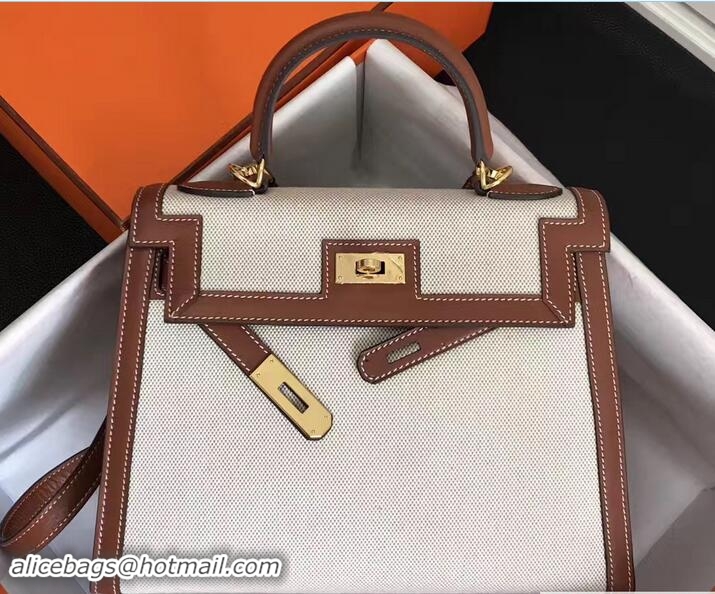 Grade Hermes Swift Leather/Canvas Kelly 28cm Bag 81508