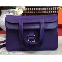 Trendy Design Hermes Halzan Tote Bag in Original Togo Leather 91002 Dark Purple