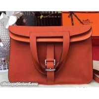 Pretty Style Hermes Halzan Tote Bag in Original Togo Leather 91002 Orange