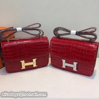 Duplicate Hermes Constance Bag Croco Leather H9978C Red