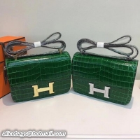 Duplicate Hermes Constance Bag Croco Leather H9978C Green