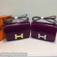 Discount Hermes Constance Bag Croco Leather H9978C Purple