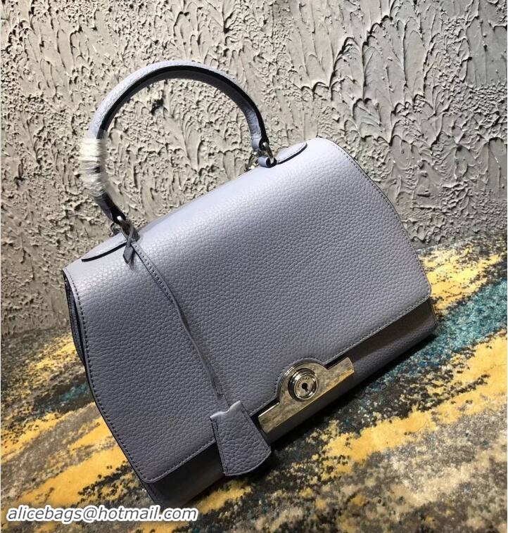 Fashion Moynat Petite Réjane Bag in Taurillon Gex Togo Leather Lobster N12012 Baby Blue 2018