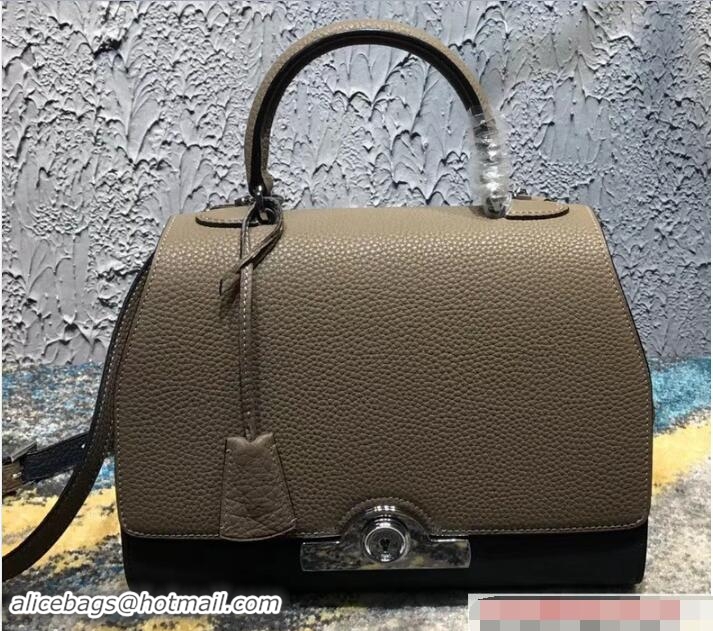 Unique Style Moynat Petite Réjane Bag in Taurillon Gex Togo Leather Lobster N12012 Etoupe/Blue 2018