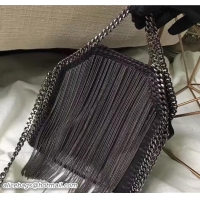 Perfect Stella McCartney Chain Fringed Falabella Tiny Tote Bag S12018 Black/Silver 2018