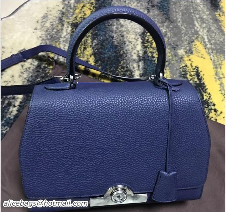 Duplicate Moynat Petite Réjane Bag in Taurillon Gex Togo Leather M12201 Blue