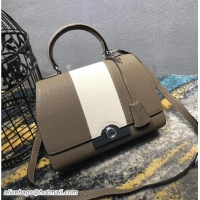 Classic Hot Moynat Petite Réjane Bag in Taurillon Gex Togo Leather M12202 Etoupe/White 2018