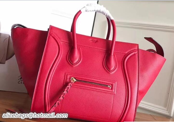Top Grade Celine Luggage Phantom Bag in Original Grained Leather 21801 Red