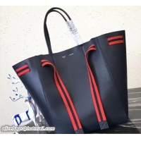 Cheap Price Celine Large Cabas Phantom Bag Navy Blue In Calfskin With Wool Belt 21903 2018