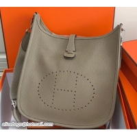 Top Design Hermes Togo Leather Evelyne III PM Bag 327011 Gray