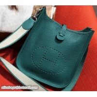 Low Cost Hermes Togo Leather Mini Evelyne Bag 327016 Emerald Green