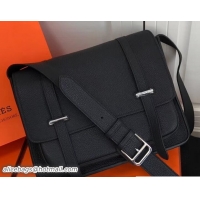 Best Product Hermes Togo Leather Steve 32 Men's Messenger Bag 32822 Black